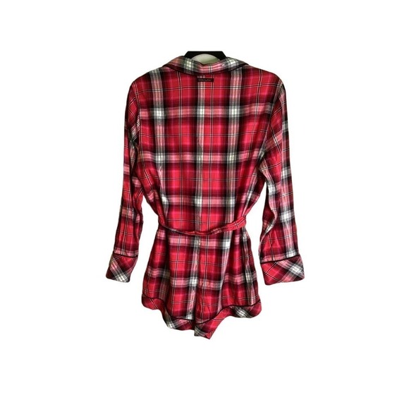 Victoria’s Secret Women's Size Small Red Plaid Sleep Belted Romper - Picture 4 of 6